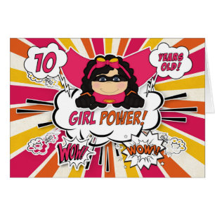 10e anniversaire Filles Super Enfants Rose Comic B