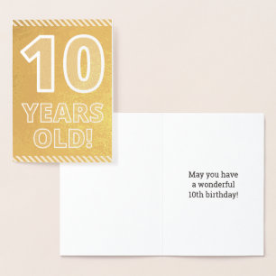 10e anniversaire : Gras "10 ANS !" Carte Gold Foil