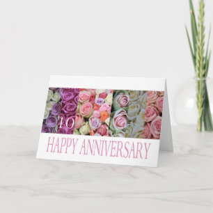 10e anniversaire Mariage Carte pastel roses