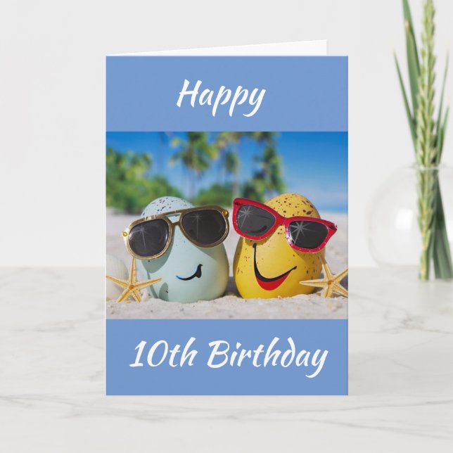 **10e ANNIVERSAIRE** SOUHAITS DE BONS OEUFS! Carte (Devant)
