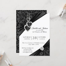 10e Invitation de conception d'anniversaire du Cœu