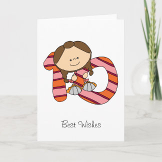 10ème anniversaire - carte de voeux - fille