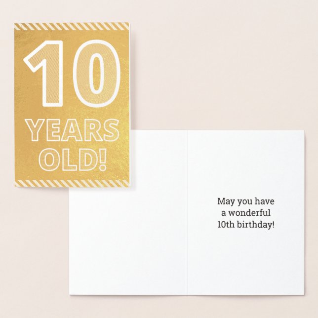 10ème anniversaire : Grave "10 ans !" Carte Gold F (Affichage)