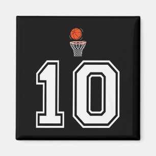 10er Basketball-Stil Vintage Weiß Premium Magnet