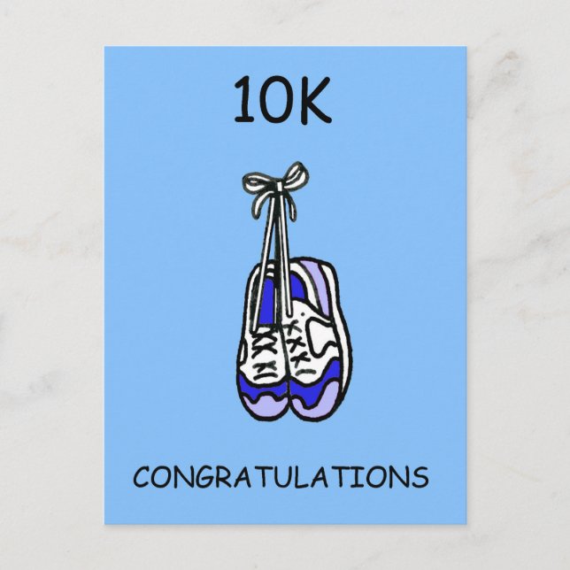 10K Glückwunsch für den männlichen Läufer Postkarte (Vorderseite)