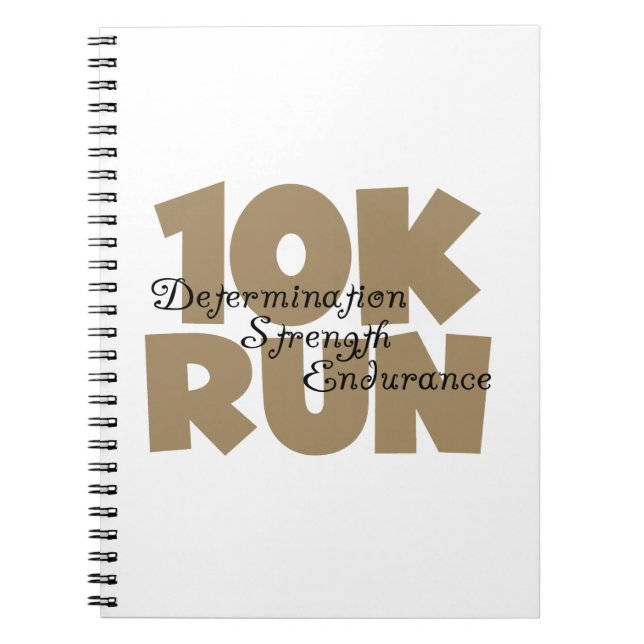 10K Lauf Tan Sports Running Notizblock (Vorderseite)