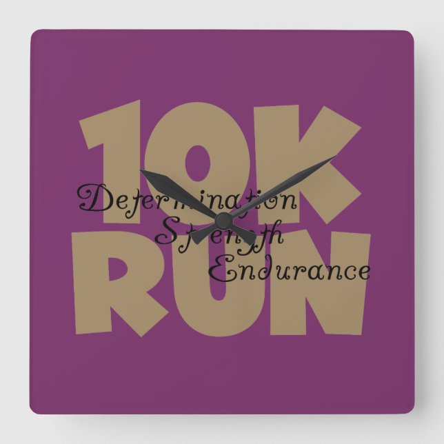 10K Lauf Tan Sports Running Quadratische Wanduhr (Vorderseite)