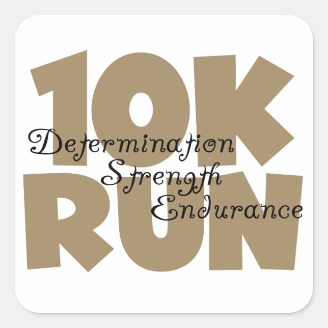 10K Lauf Tan Sports Running Quadratischer Aufkleber (Vorderseite)
