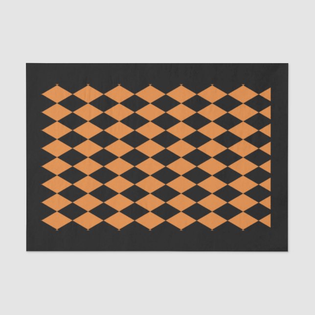 10lb Seidenpapier, HARLEKIN-SCHWARZES u. ORANGE Seidenpapier (Vorderseite)