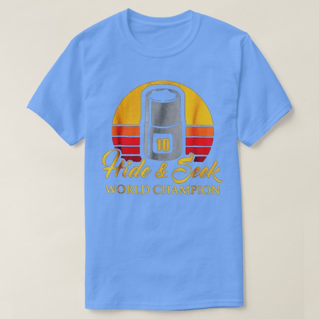 10mm Steckdose verstecken und suchen Weltmeister T-Shirt (Design vorne)