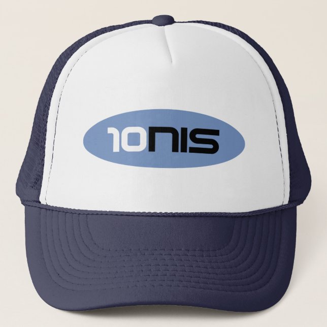 10NIS Blue Tennis Brand Truckerkappe (Vorderseite)