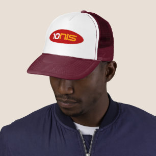 10NIS Red Tennis Sportlogo Trucker Hat Truckerkappe