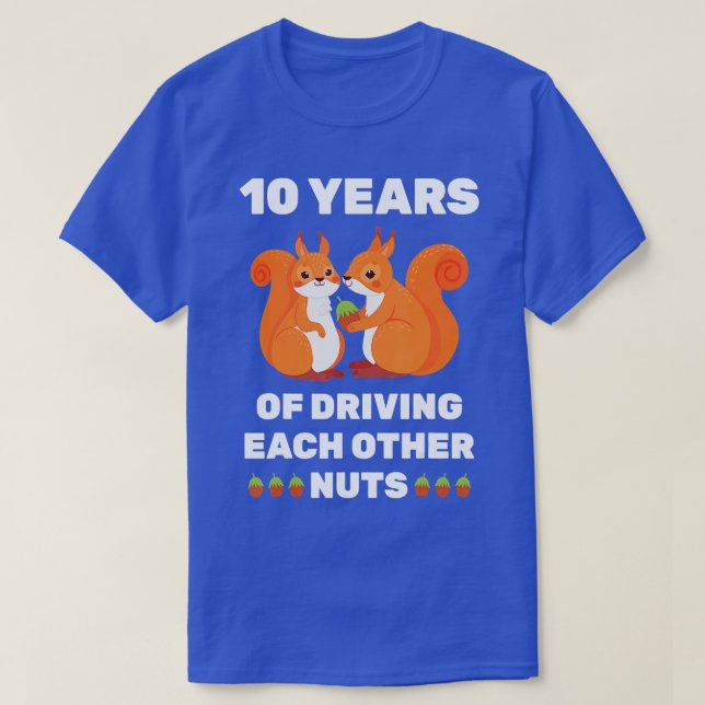 10th 10Year Tin Wedding Anniversary Funny Couple H T-Shirt (Design vorne)