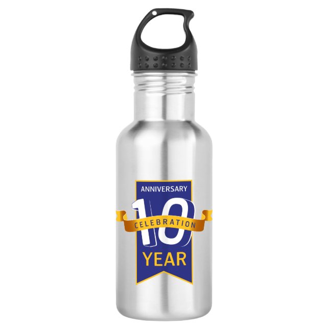 10th_anniversary edelstahlflasche (Vorderseite)