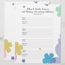 10th Anniversary Party Guest Book Sign-in Page