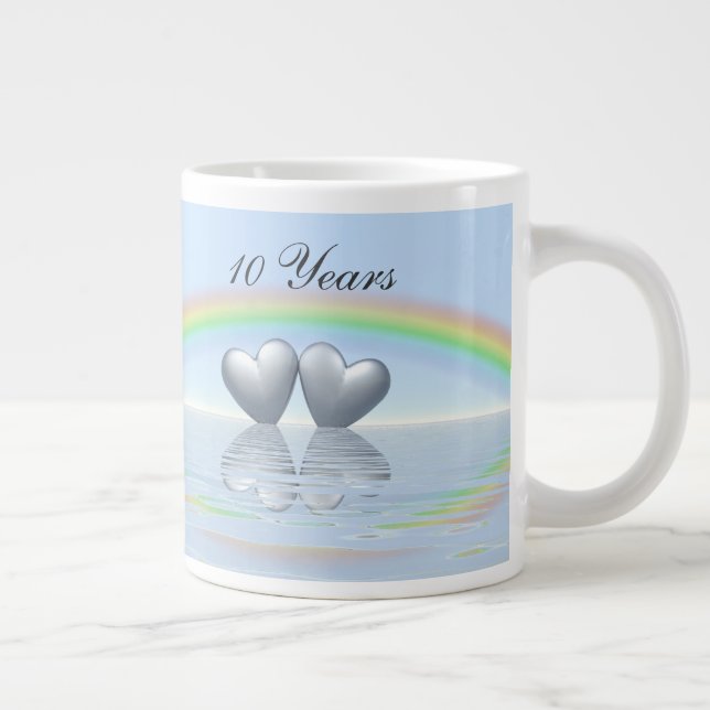 10th Anniversary Tin Hearts Jumbo-Tasse (Rechts)