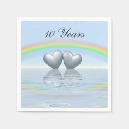 10th Anniversary Tin Hearts Serviette