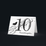 10th birthday for granddaughter, Butterfly. Karte<br><div class="desc">Bei White Background Featuring a Black Butterfly and Black Text ist es 10th birthday greeting for a granddaughter. My Funny Mind Greetings.</div>