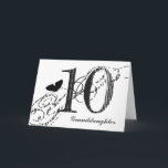 10th birthday for granddaughter, Butterfly. Karte<br><div class="desc">Bei White Background Featuring a Black Butterfly and Black Text ist es 10th birthday greeting for a granddaughter. My Funny Mind Greetings.</div>