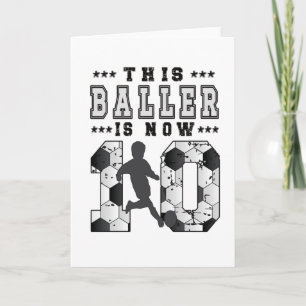 10th Birthday Gift Soccer Player 10 Year Old Boy Karte