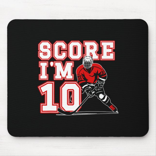 10th Birthday Ice Hockey Boy Ten Year Old Ice Hock Mousepad (Vorne)