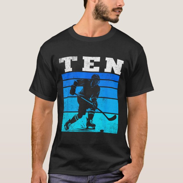 10th Birthday Ice Hockey Boys Ten Hockey Birthday  T-Shirt (Vorderseite)