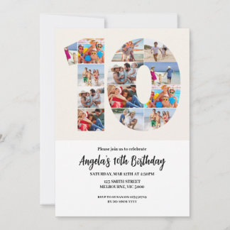 10th Birthday Invitation - Number 10 Einladung
