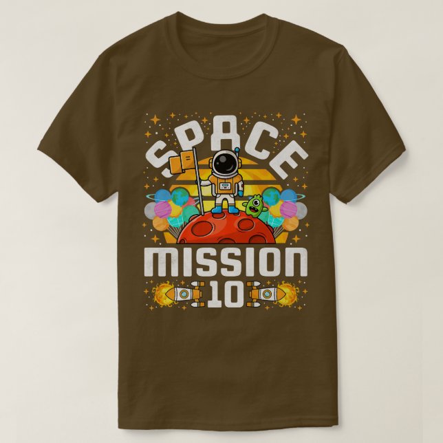 10th Birthday Space Mission 10 Years Old Astronaut T-Shirt (Design vorne)
