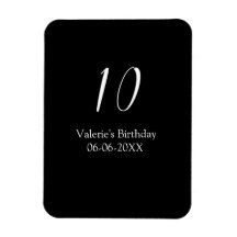 10th birthday white black name date calligraphy