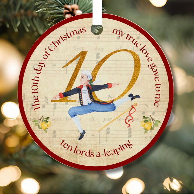 10th Day of Christmas Ten Lords A-Leaping Ornament Aus Metall (Von Creator hochgeladen)