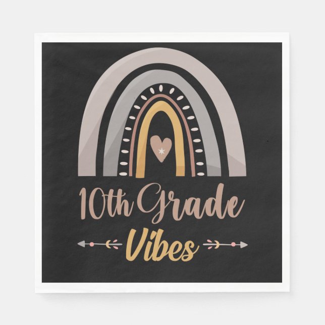 10th Grade Vibes Tenth Grade Back to School Serviette (Vorderseite)