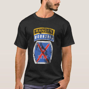 10th Mountain Mtn Division Patch mit Ranger Tab D T-Shirt
