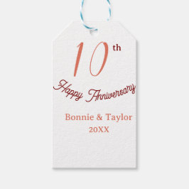 10th wedding anniversary peach pastel name retro b geschenkanhänger