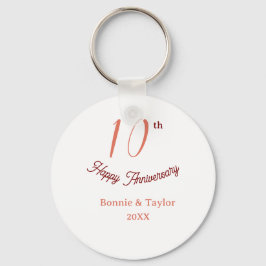 10th wedding anniversary peach pastel name retro b schlüsselanhänger