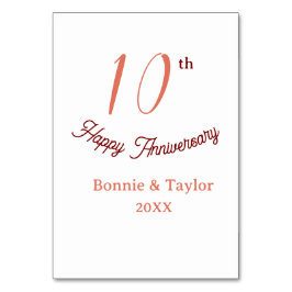 10th wedding anniversary peach pastel name retro b tischnummer