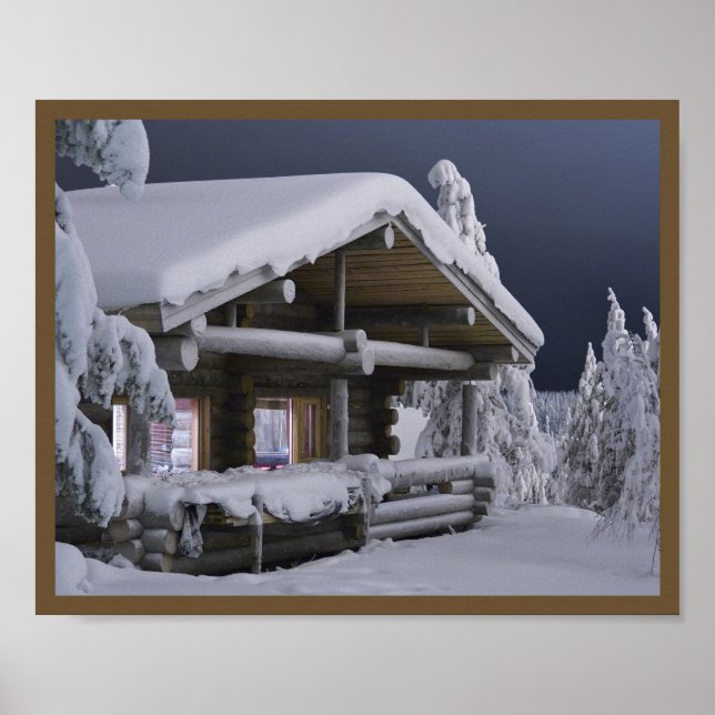 10x8 Hütte Mauer Art Poster (Vorne)
