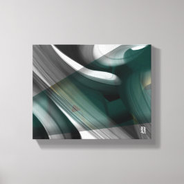10x8" Trend Abstrakt Art Leinwand Schwarz-weiß grü