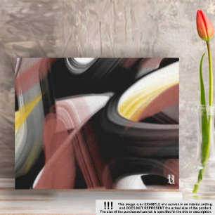 10x8" Trend Abstrakt Art Schwarz-weiß Powdery Leinwanddruck