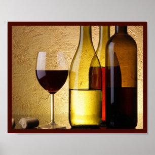 10x8 Weinflaschen und Glaswand Kunst Poster