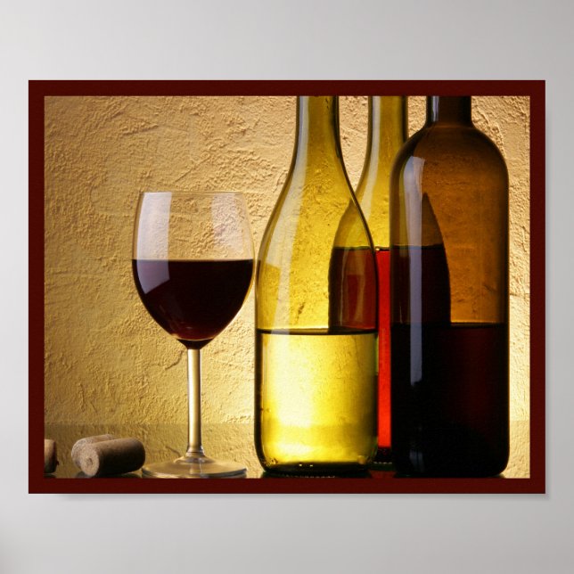 10x8 Weinflaschen und Glaswand Kunst Poster (Vorne)