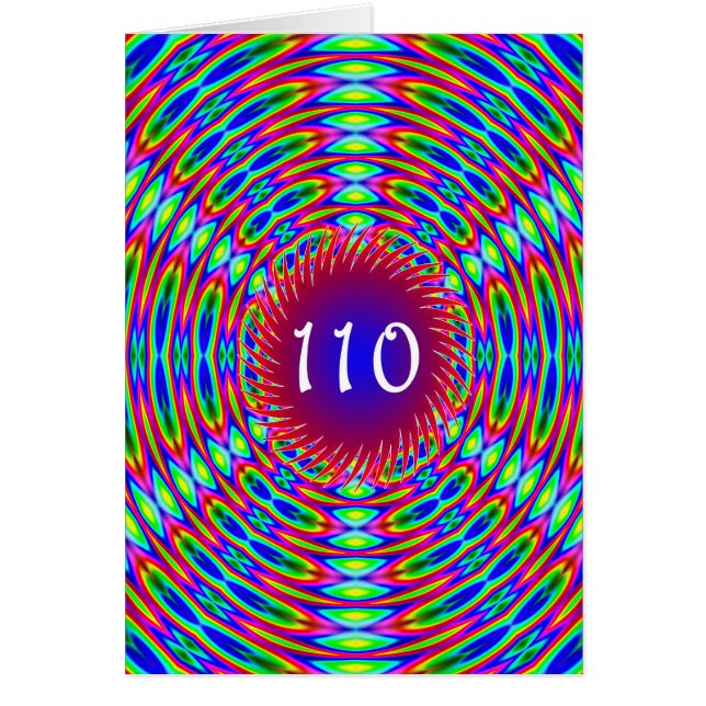 110. Geburtstag Abstrakte Trippy-Wirbel (Vorne)