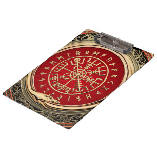 [110] Vegvisir - Viking Gold Magic Runic Compass Klemmbrett