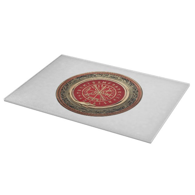 [110] Vegvisir - Viking Gold Magic Runic Compass Schneidebrett (Ecke)