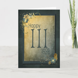 111. Geburtstag-vintage Rahmen Karte