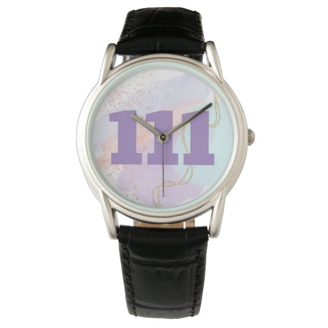 111 Hochsichtbare Angel-Rufnummern für Ausrichten  Armbanduhr (Vorderseite)