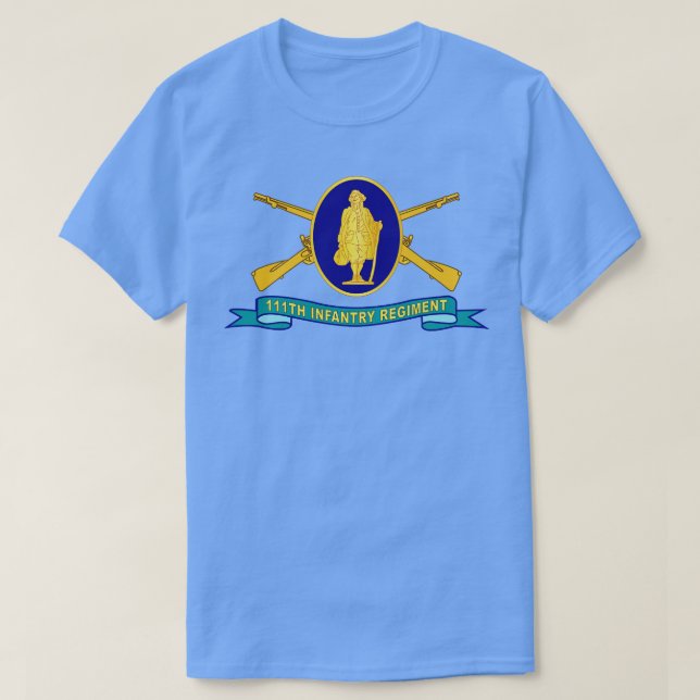 111. Infanterie-Regiment DUI w Br Ribbon X T-Shirt (Design vorne)