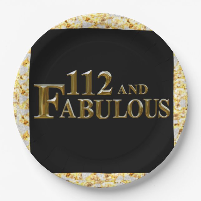 112 Geburtstag Pappteller (Vorderseite)