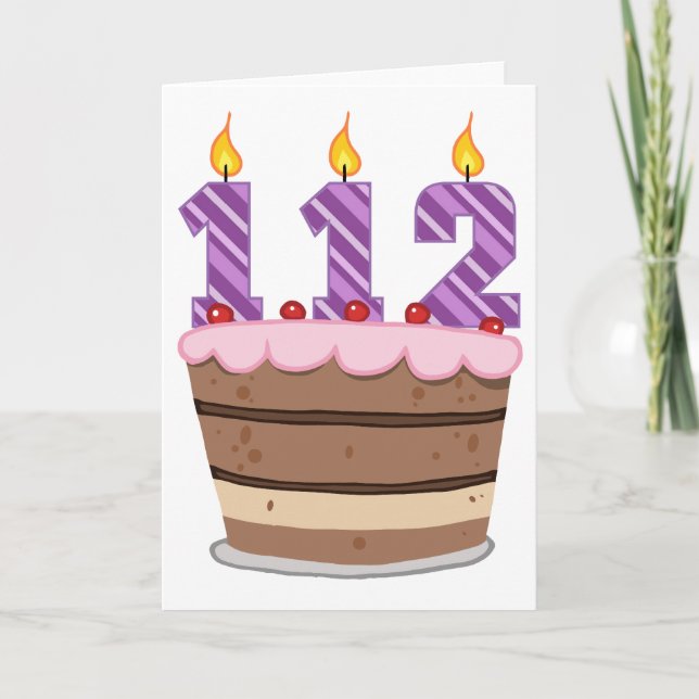 112 Geburtstagskuchen Karte (Vorderseite)