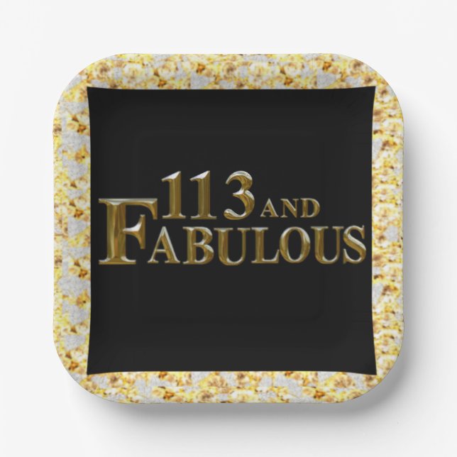 113 Geburtstag Pappteller (Vorderseite)
