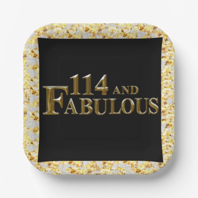 114 Geburtstag Pappteller (Vorderseite)